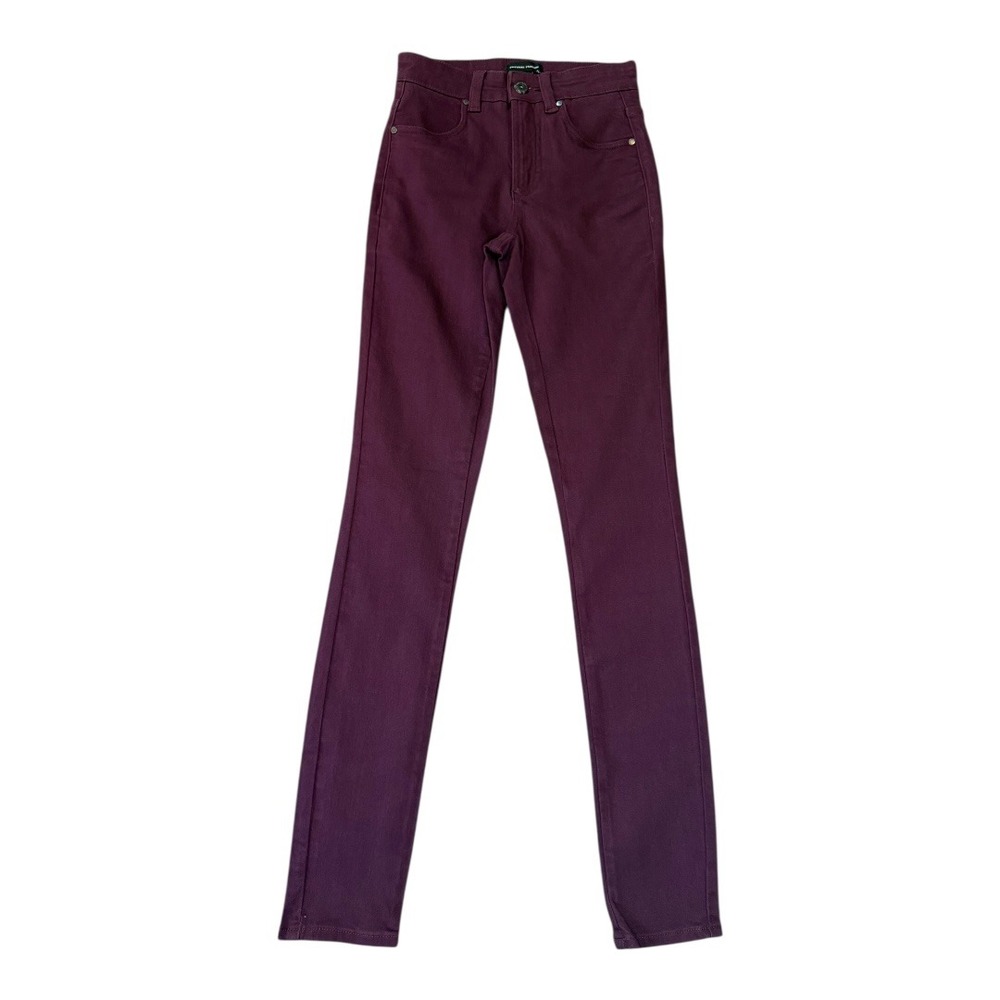 Universal Standard Women Burgundy Slim Fit High Rise Stretch Denim Jeans Size 00